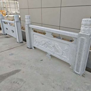 阳泉芝麻白河道栏杆 石材栏杆