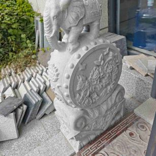 阳泉芝麻白抱鼓石 庭院抱鼓石