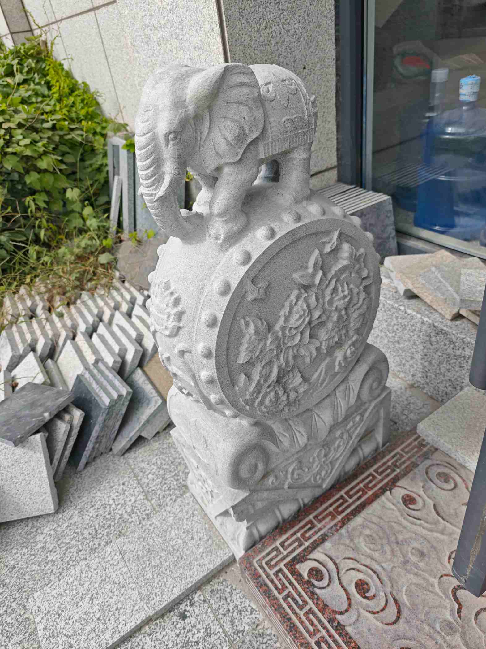 阳泉芝麻白抱鼓石 庭院抱鼓石