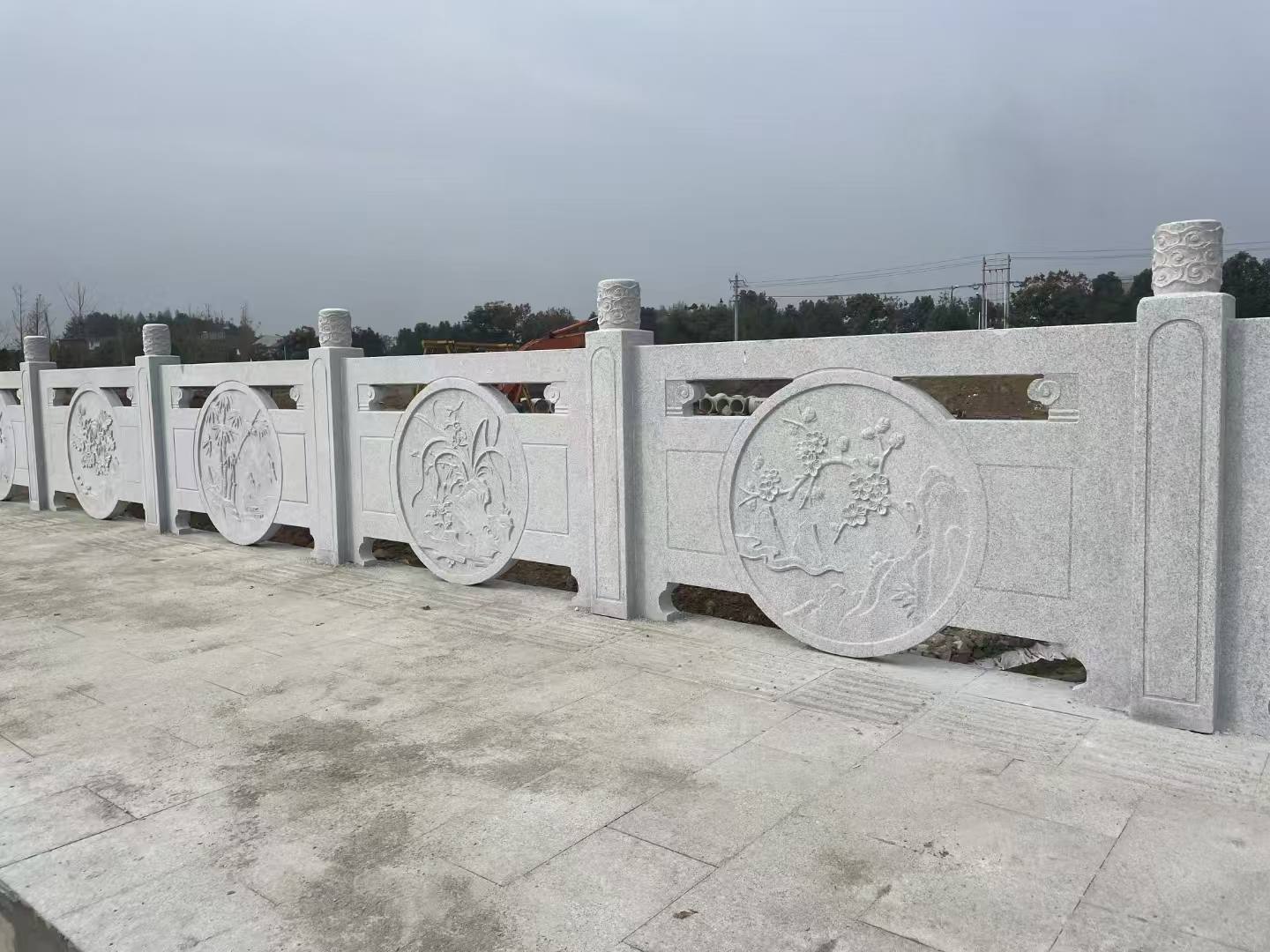 阳泉芝麻白河道栏杆 石材栏杆