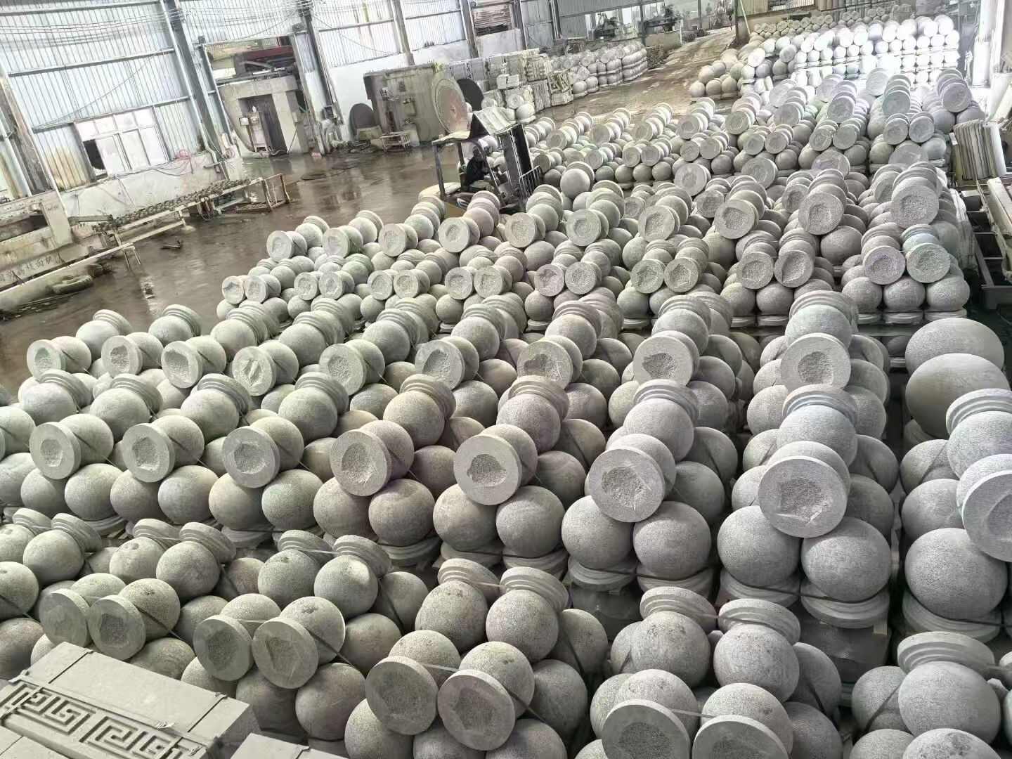 阳泉芝麻白圆球 石球 挡车球